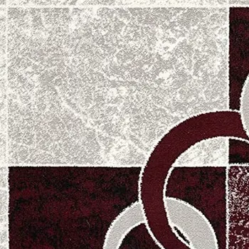 8' X 10' Red Abstract Dhurrie Area Rug