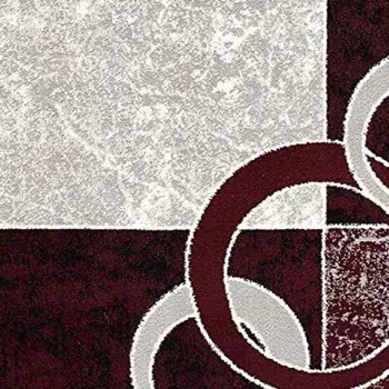 8' X 10' Red Abstract Dhurrie Area Rug