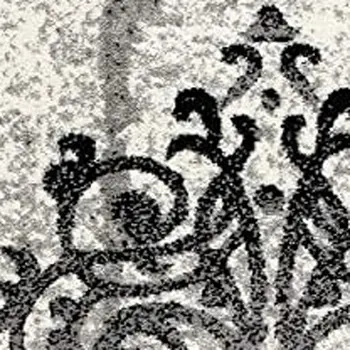 6' X 9' Gray Damask Dhurrie Area Rug
