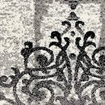 8' X 10' Gray Damask Dhurrie Area Rug