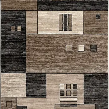 13' Beige Abstract Power Loom Runner Rug