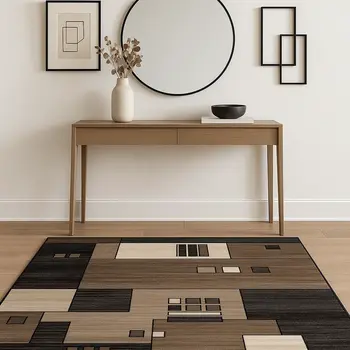 4' X 6' Beige And Brown Geometric Area Rug