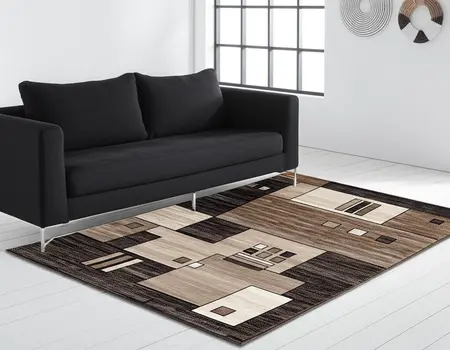 5' X 7' Beige Abstract Dhurrie Area Rug