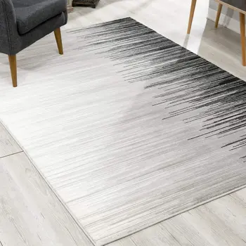 2' X 20' Black Transitional Striped Runner Rug
