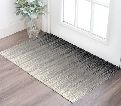 2' X 4' Black Abstract Dhurrie Area Rug