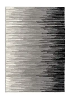 2' X 4' Black Abstract Dhurrie Area Rug