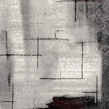 3' X 5' Gray And Burgundy Abstract Area Rug