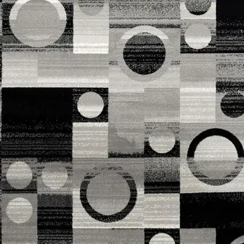 10' Gray Abstract Power Loom Runner Rug