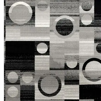 10' Gray Abstract Power Loom Runner Rug