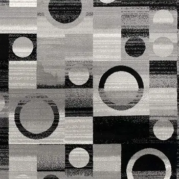 8' Gray Abstract Power Loom Runner Rug