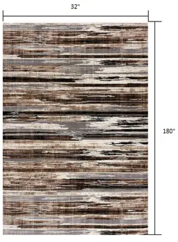 15' Beige Striped Dhurrie Runner Rug