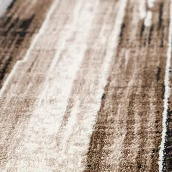 8' Beige Striped Dhurrie Runner Rug