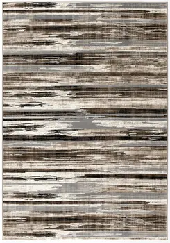 6' X 9' Beige Striped Dhurrie Area Rug