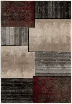 6' X 9' Brown Abstract Dhurrie Area Rug