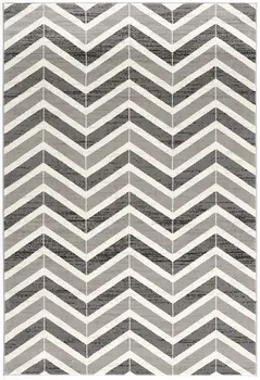 10' Gray Chevron Power Loom Runner Rug