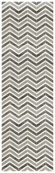8' Gray Chevron Power Loom Runner Rug