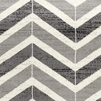 4' X 6' Gray Chevron Power Loom Area Rug