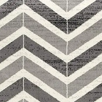 5' X 8' Gray Chevron Dhurrie Area Rug