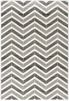 8' X 11' Gray Chevron Dhurrie Area Rug