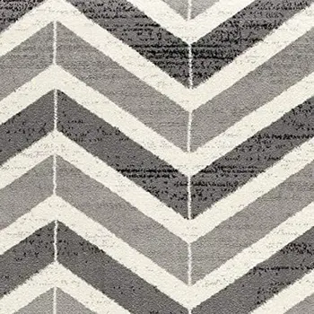 8' X 11' Gray Chevron Dhurrie Area Rug