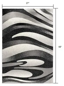 2' X 4' Gray Abstract Dhurrie Area Rug