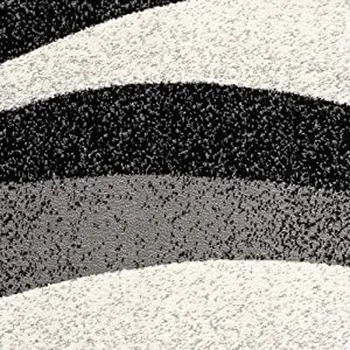 13' Black And Gray Abstract Shag Runner Rug