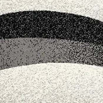 13' Black And Gray Abstract Shag Runner Rug