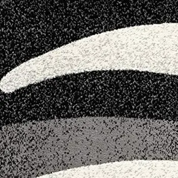 15' Black And Gray Abstract Runner Rug