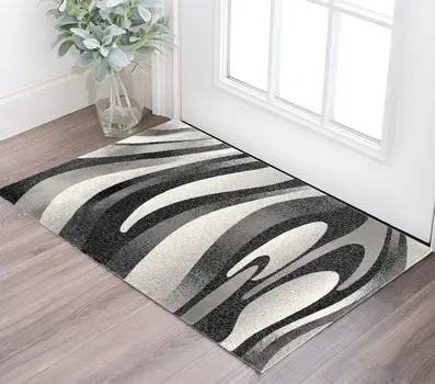 3' X 5' Gray Abstract Power Loom Area Rug