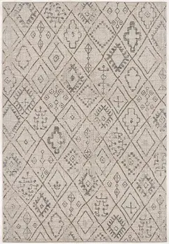 5' X 7' Ivory Geometric Berber Area Rug