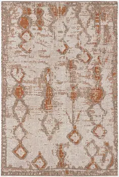 5' X 7' Beige and Brown Abstract Area Rug