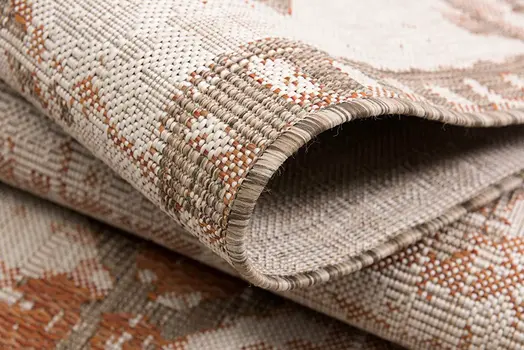5' X 7' Beige and Brown Abstract Area Rug
