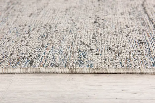 3' X 8' Blue And Gray Distressed Runner Rug
