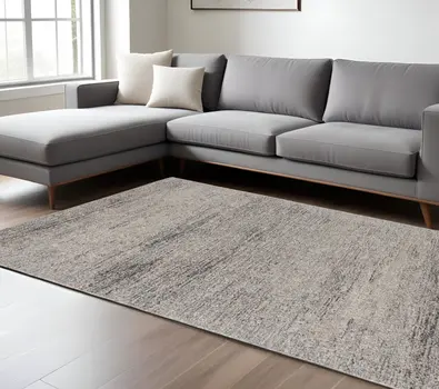 8' X 10' Blue and Gray Abstract Area Rug