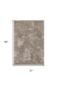 3' X 5' Ivory Distressed Diamonds Area Rug