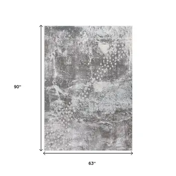 5' X 7' Blue Abstract Power Loom Area Rug