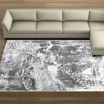 6' X 9' Blue Abstract Power Loom Area Rug