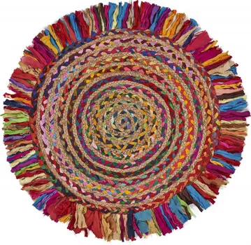 6' Natural Hand Woven Round Rug