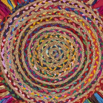 6' Natural Hand Woven Round Rug