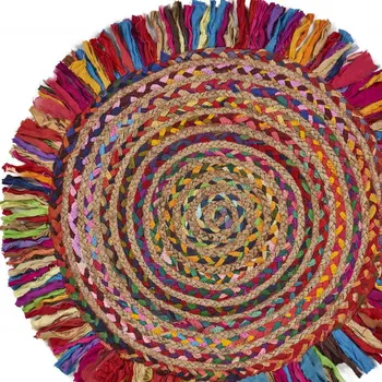 6' Natural Hand Woven Round Rug