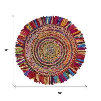 6' Natural Hand Woven Round Rug