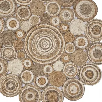 8' Natural Jute Hand Braided Round Rug