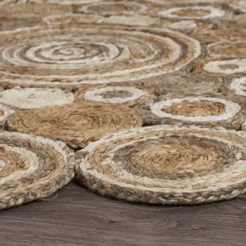 8' Natural Jute Hand Braided Round Rug