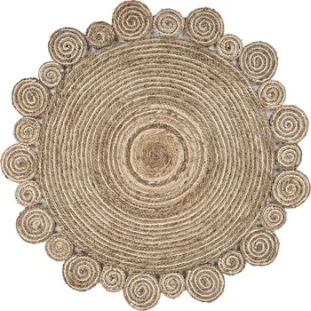 5' X 5' Beige Jute Hand Braided Area Rug