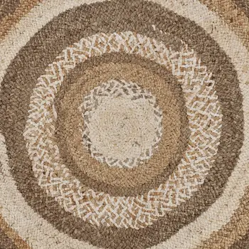 5' Beige Jute Hand Braided Round Rug