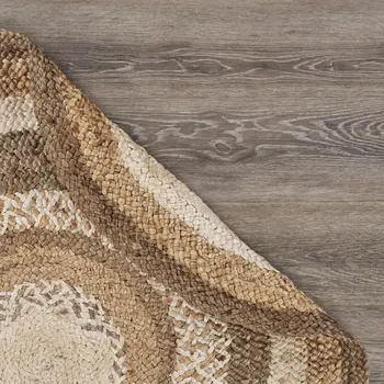 5' Beige Jute Hand Braided Round Rug