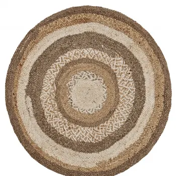 5' Beige Jute Hand Braided Round Rug