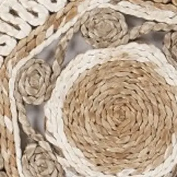 5' X 5' Beige Jute Hand Braided Area Rug