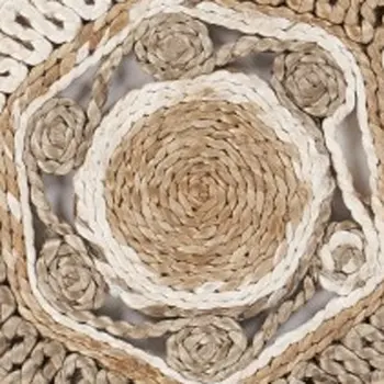 6' Beige Jute Hand Braided Round Rug