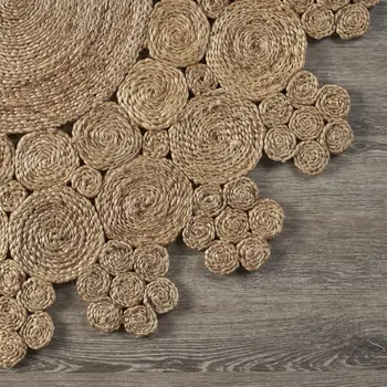 8' Natural Jute Hand Braided Round Rug